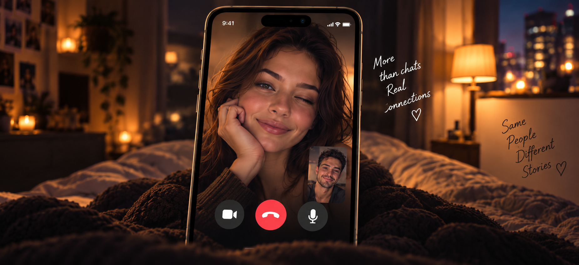 Preview of a private one-on-one video call between two adults