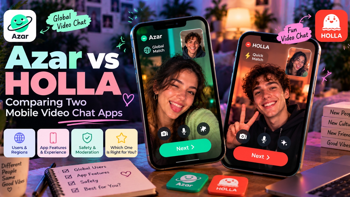 Azar vs HOLLA: Features, Matching & Mobile Experience cover for Kiss Video Chat blog