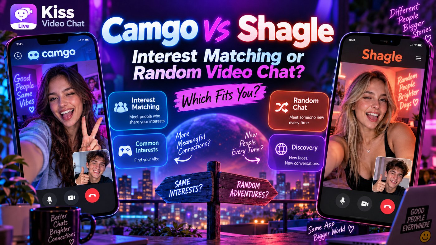 Camgo vs Shagle: Interest Matching or Random Video Chat? cover for Kiss Video Chat blog