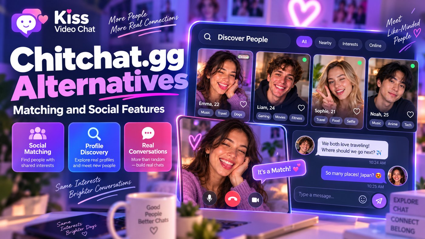 Chitchat.gg Alternatives: Compare Matching and Social Features cover for Kiss Video Chat blog