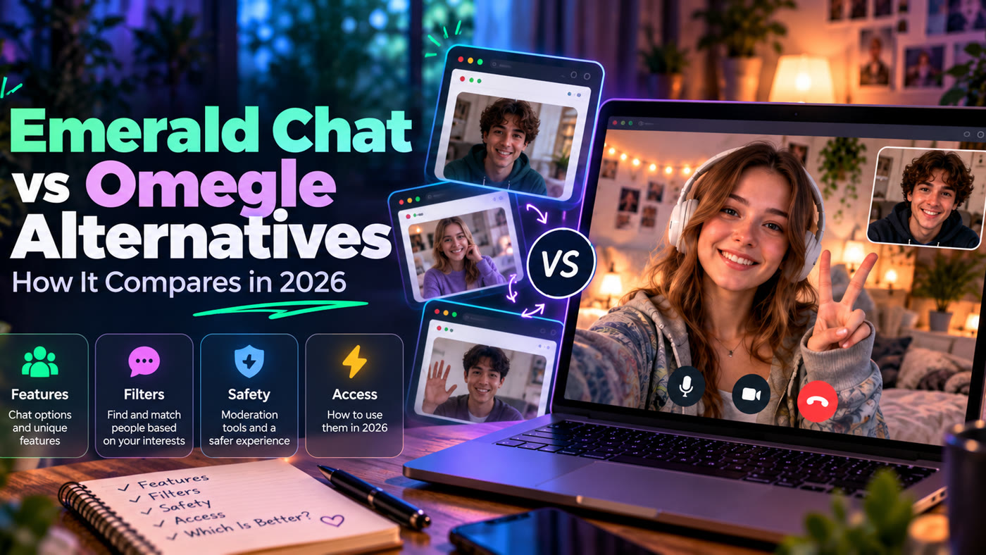 Emerald Chat vs Other Omegle Alternatives cover for Kiss Video Chat blog