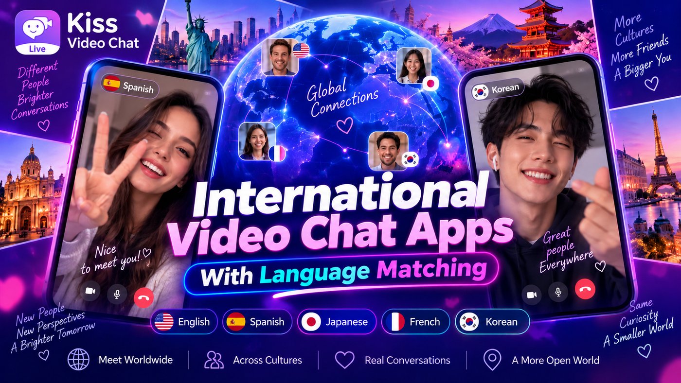 International Video Chat Apps With Language Matching cover for Kiss Video Chat blog