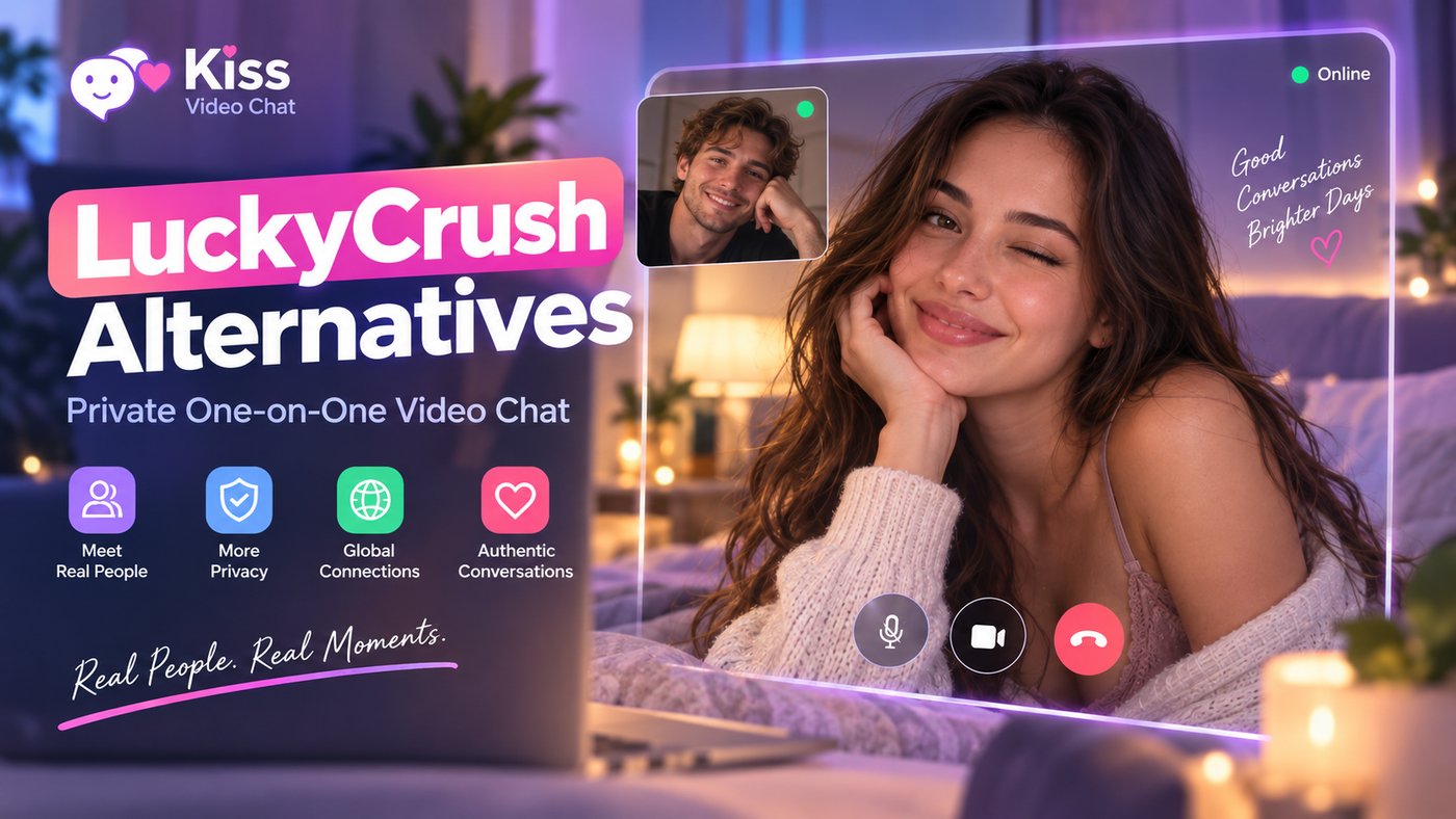 Özel bire bir görüntülü sohbet için LuckyCrush alternatiflerini anlatan kapak görseli