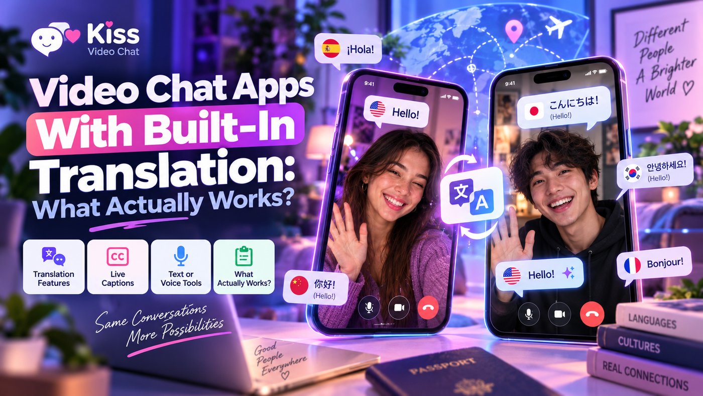 Video Chat Apps With Built-In Translation: What Actually Works? cover for Kiss Video Chat blog