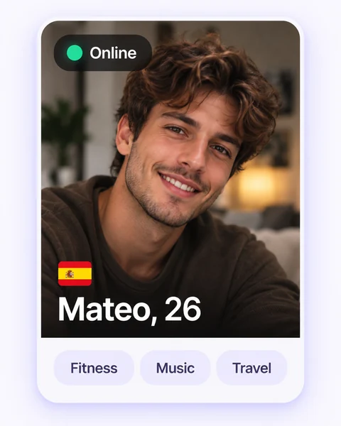 Mateo, 26, online; fitness, music and travel