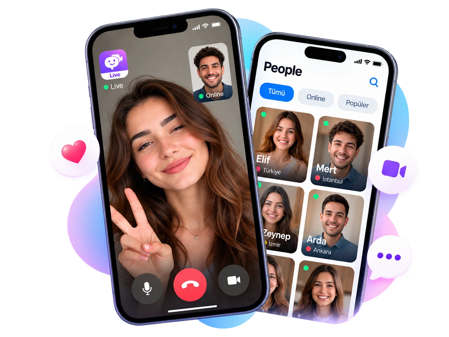 Kiss Video Chat üzerinde canlı sohbet ve çevrim içi kişiler